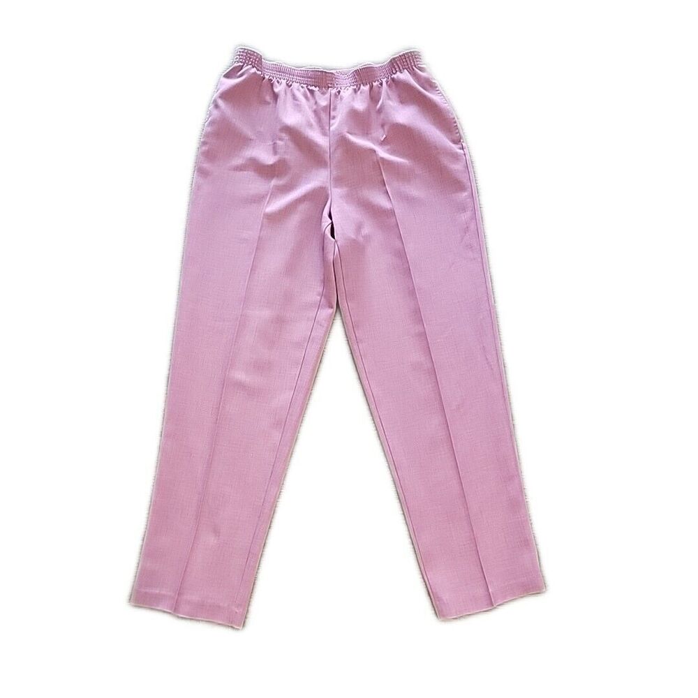 BonWorth Pull On Pinkish Purple Elastic Waist Pants ~ Sz S ~ 28.5" Inseam